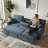 Finkle 89 Inch Upholstery Sleeper Sectional Sofa with Storage Chaise, Sleeper Sofa Bed with USB Port, 2 Cup Holders on Back Cushions-419868415