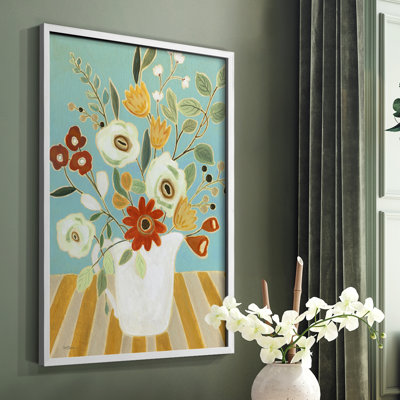 «Joyful Blossoms I», reproduction encadrée - bois massif
