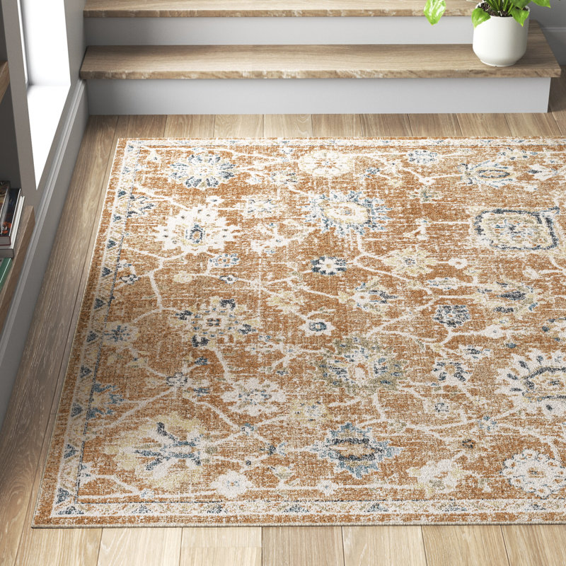 Tapis oriental en polyester tissé à la machine Belisle Kircher, Rectangle 7 pi 10 po x 10 pi 2 po