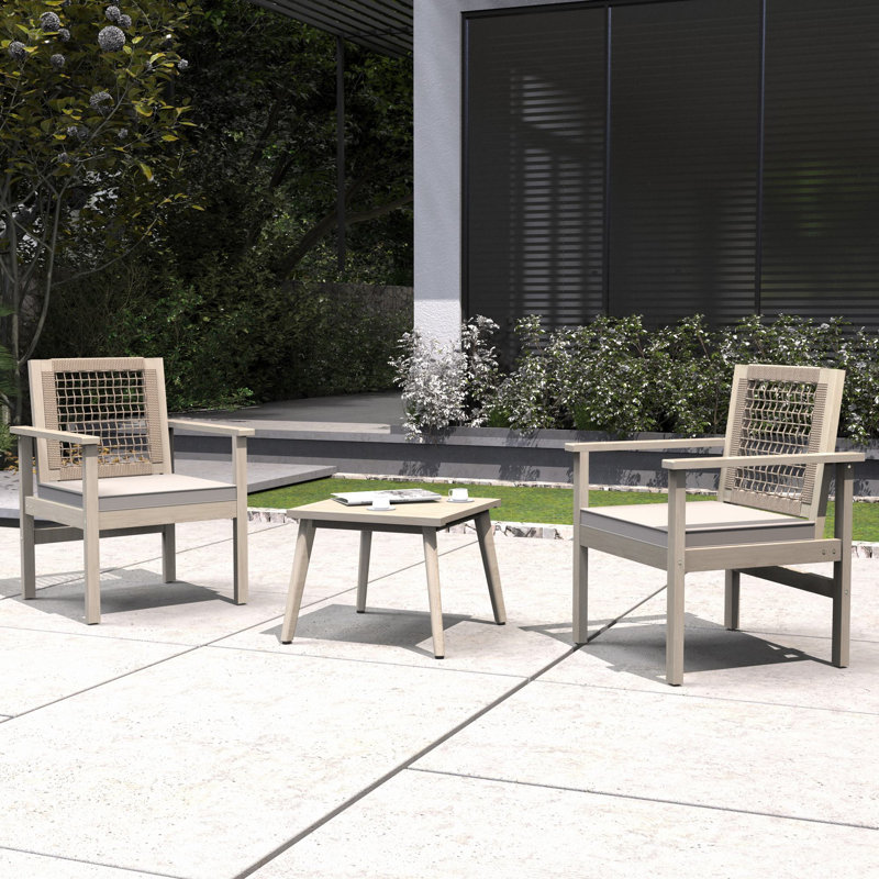 Brandenburg Acacia Wood 3-Piece Outdoor Conversation Set