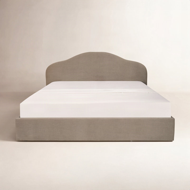 Maggie King Storage Bed Cream, Queen, Cream