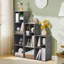 Bibliothèque grise à 3 cubes Altamonte, petite armoire de rangement avec tablettes ouvertes à 2 niveaux, rangement cubique moderne pour petits espaces-85072513-123288168