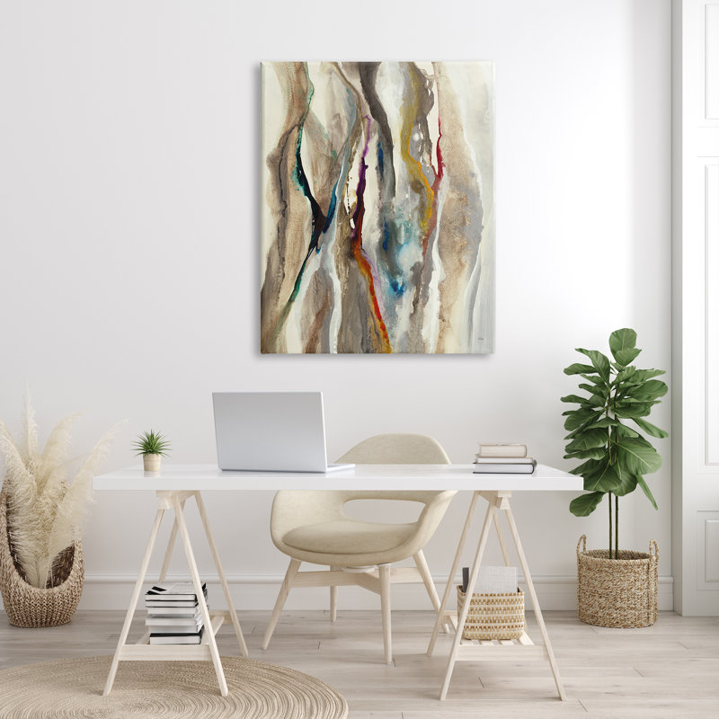 «Murky Flowing Lines» - impression, H 48 po x l 36 po, Toile tendue