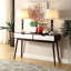 Table rectangulaire et blanche avec 2 tiroirs pour armoire à vin de style Mid-Century moderne