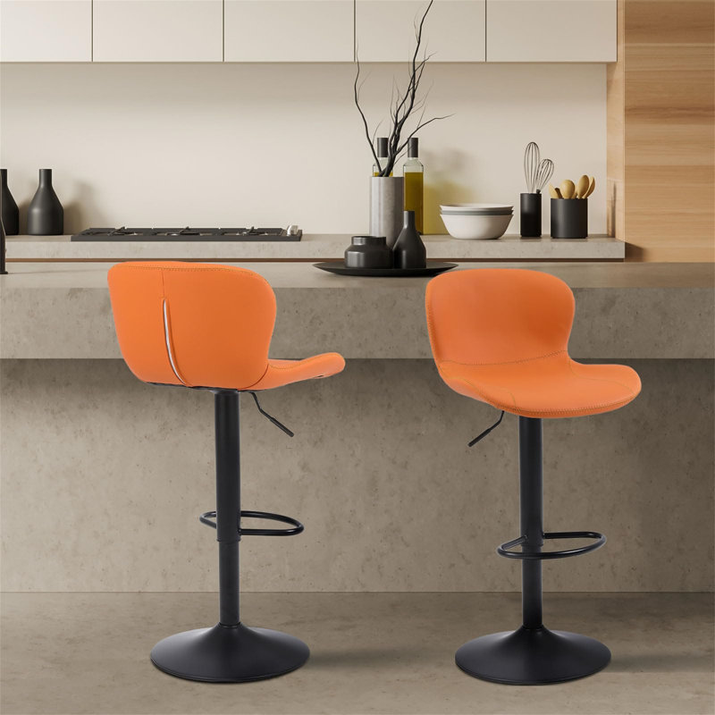 Adjustable Height Counter Stool with Metal Frame