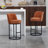 Counter Height Bar Stools Set of 2, Modern Barrel Design with Backrest, Linen Upholstered for Kitchen Island Comfort-1497760732