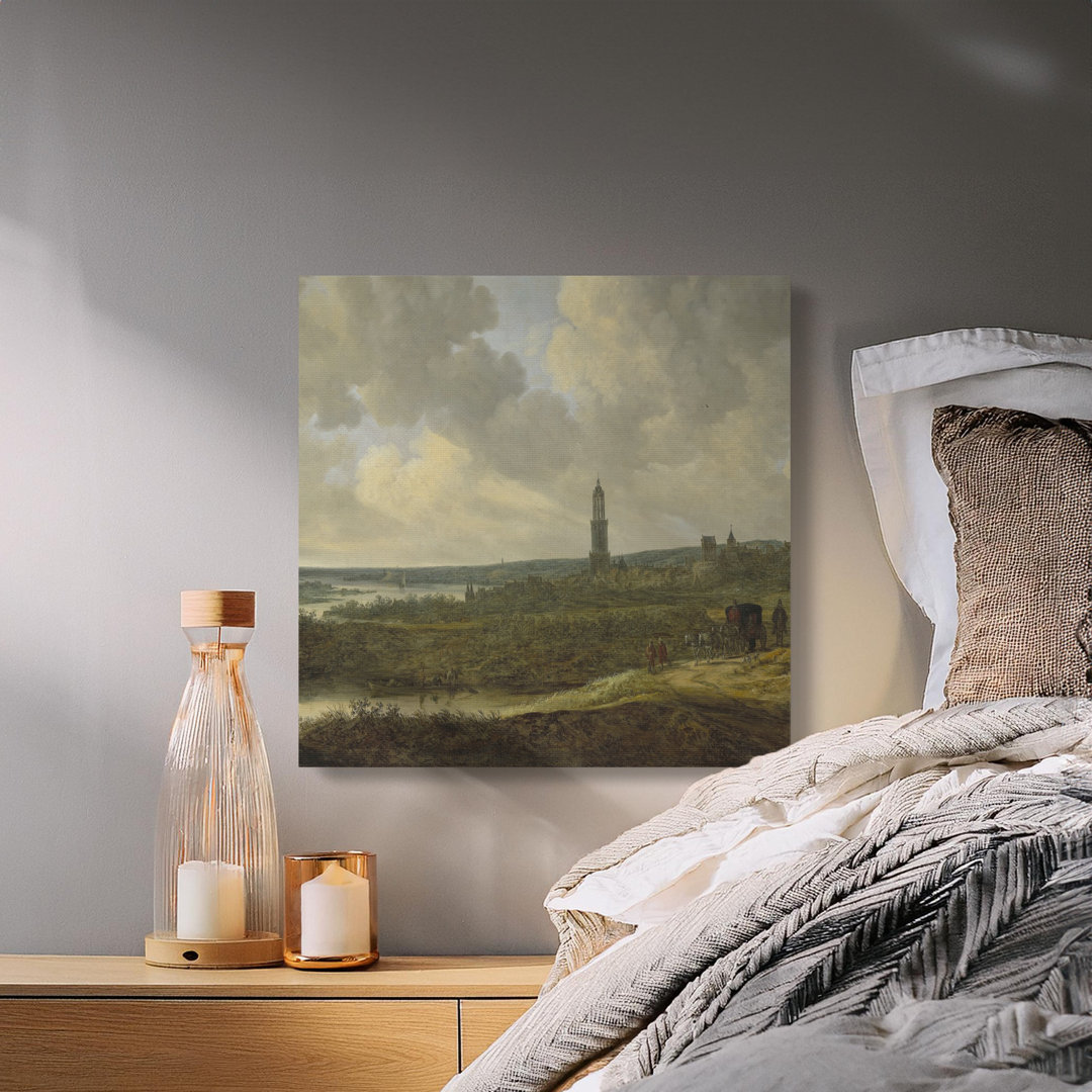 Cityscape Canvas Wall Art, Dutch Landscape Painting, Gallery Wrapped Canvas Print, Ready to Hang, Vintage Home Decor, Archival Ink Quality