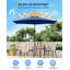 Parasol de terrasse de 2,3 m (7,5 pi), toile imperméable anti-UV, mât en acier et manivelle d'inclinaison | Structure robuste à 6 baleines, ventilation double, démontage facile et rangement compact