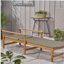 Chaise longue en bois et osier Hampton