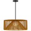 Luminaire suspendu tissé à DEL Key West pour une utilisation intérieure / extérieure, rotin résistant aux intempéries, 5-CCT, à intensité variable-119313619
