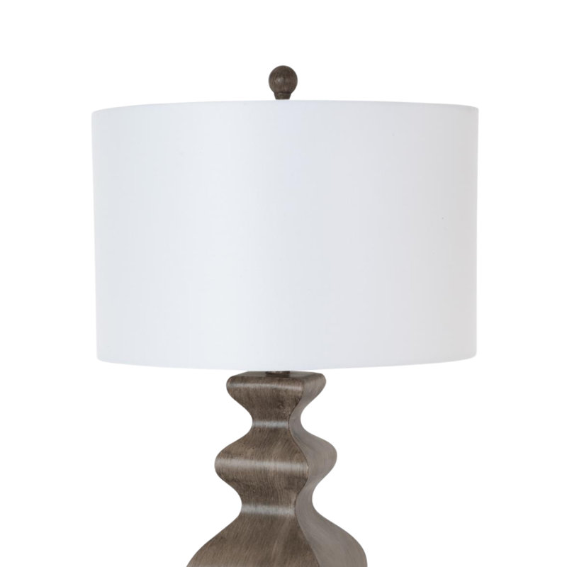 Ensemble de deux lampes de table 30 po brun vieilli avec abat-jour conique blanc