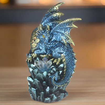 6"H Blue Dragon On Icicle Figurine