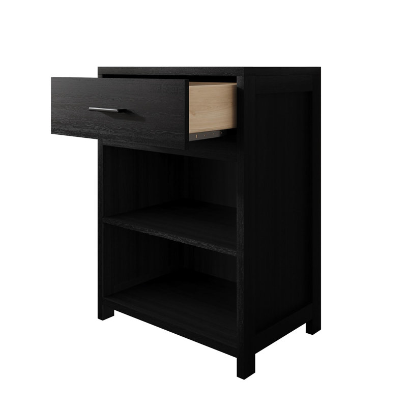 Armoire avec un tiroir en noir, Noir