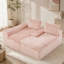 Canapé polyvalent en velours rose tortue: siège convertible à deux places avec méridienne gauche (chaise longue inclinable moelleuse pour les loisirs confortables), avec sièges en face à face, permutable entre la forme en L et la droite-1876194505