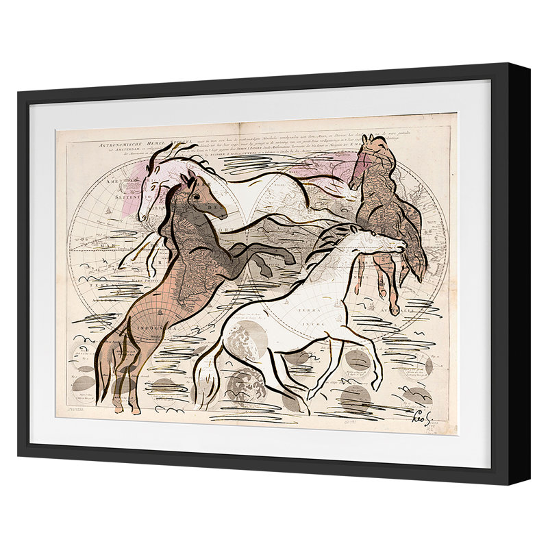 Celestial Horses 3 Print by THE Studio, Black Framed