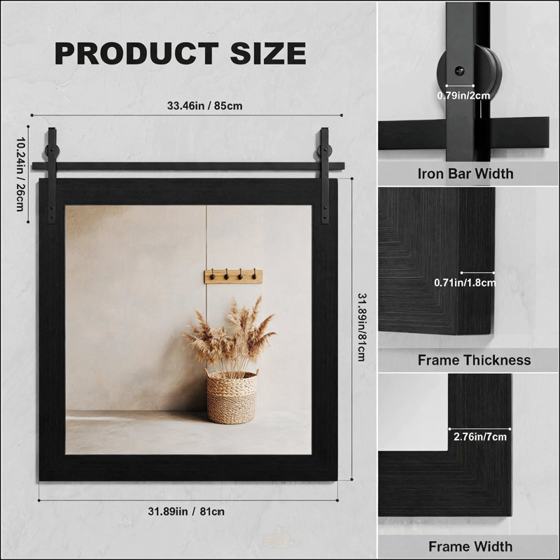 Miroir mural Rustic, 32" H x 32" W