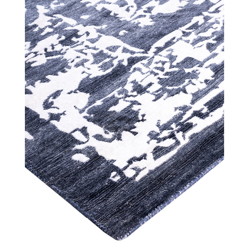 Overdyed One-of-a-Kind Rectangle 9'1" X 12' Hand Knotted Area Rug
