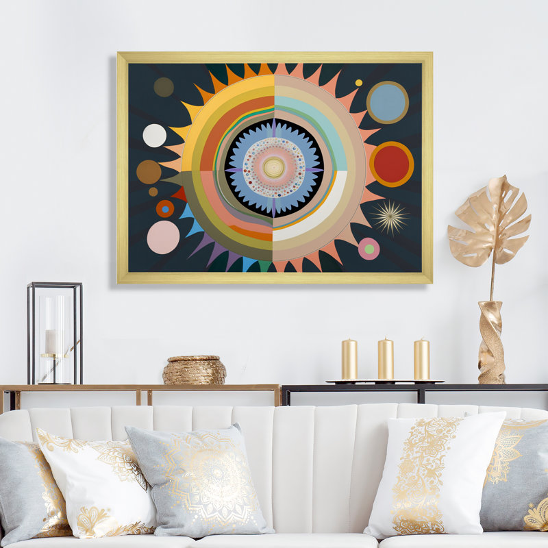 «Bliss Of Asethered Soul Spiritual Abstract I», reproduction sur toile, H 16 po x l 32 po, Encadrement doré