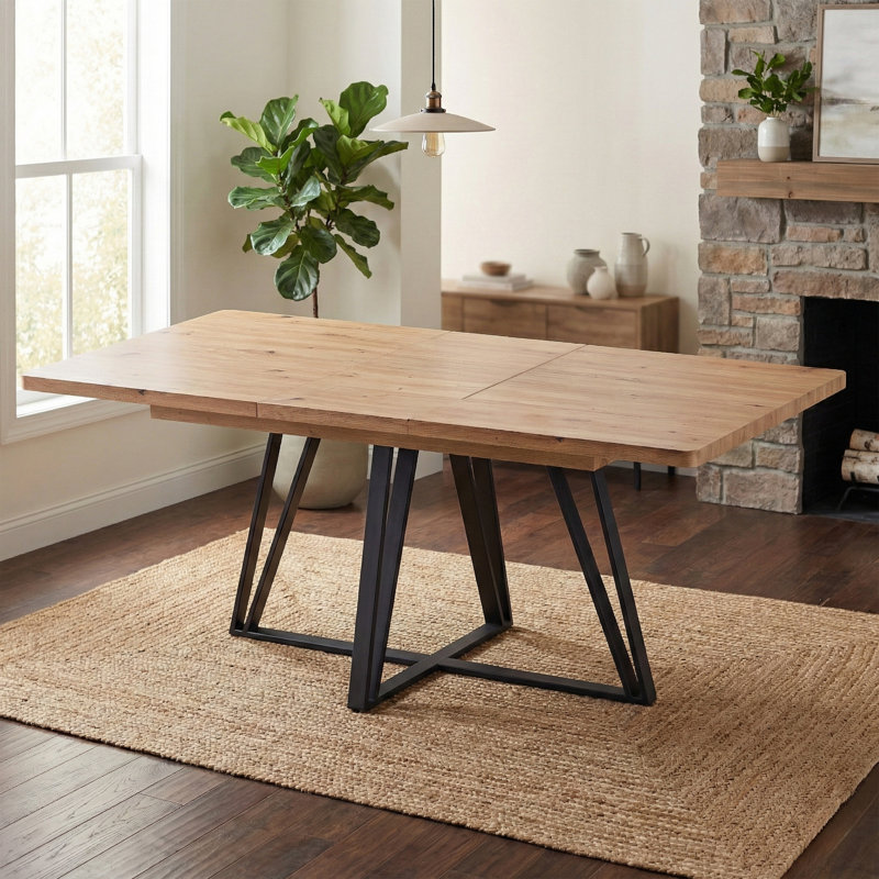 Anoeska Extendable Metal Base Dining Table