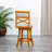 30" Bar Height X-Back Swivel Stool, Natural Finish, Beige Fabric Seat-3364889-3364894
