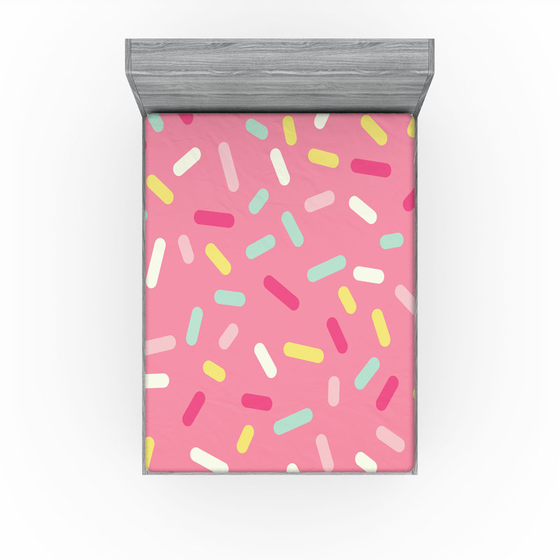 Drap-housse Ambesonne, paquet de 2, Rose / jaune / rouge abstrait, Drap-housse de taille double