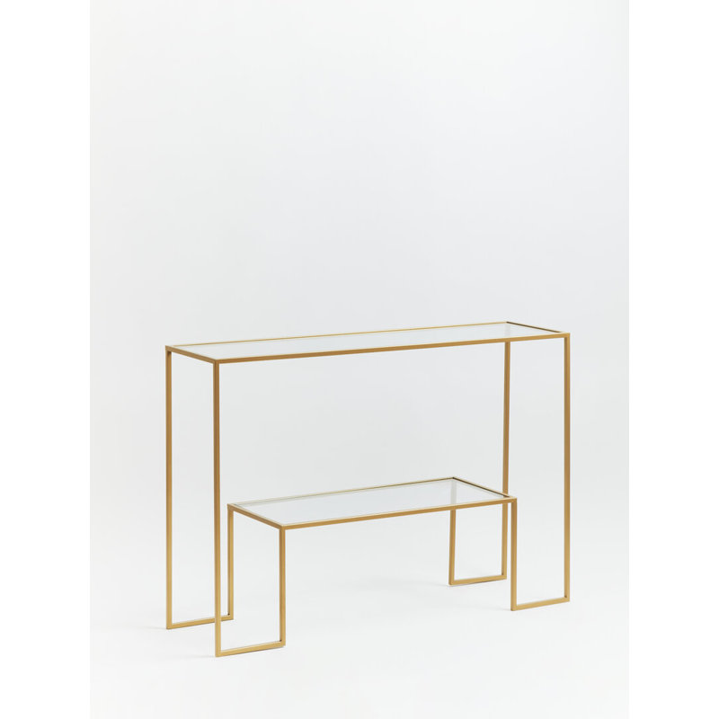 112cm Glass Top Console Table
