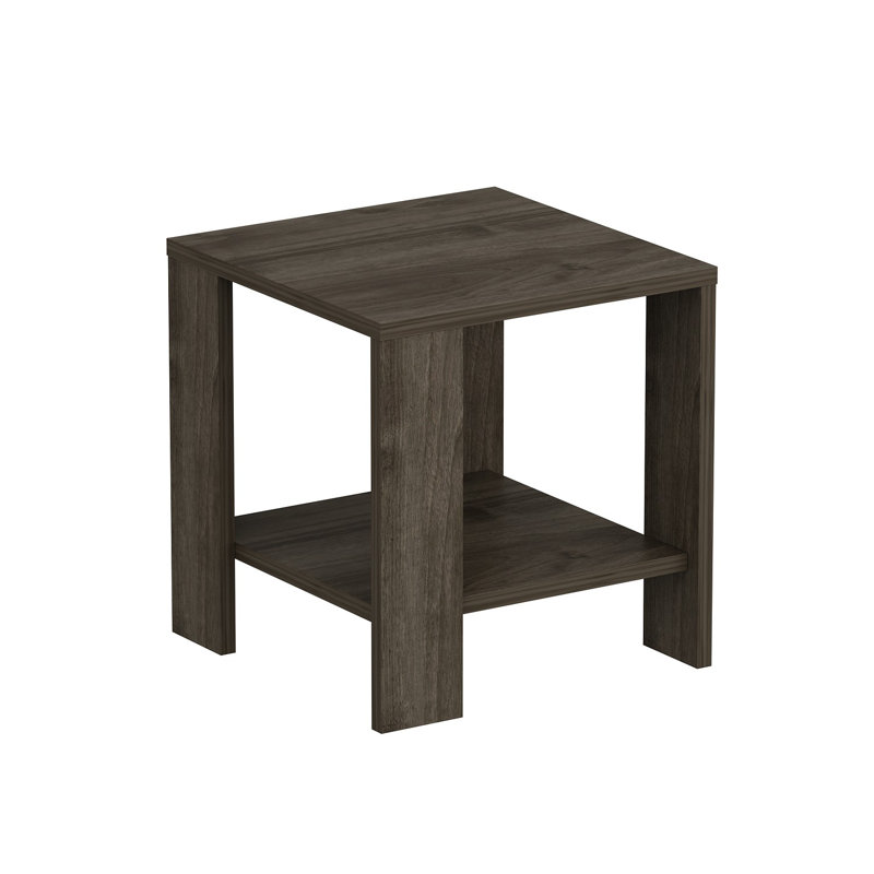 Elegant Walnut Side Table, 15.7 x 15.7 x 16.5 Inches | 100% Melamine Coated Particle Board for Durability | Modern Design Perfect for Living Room & Bedroom | Stylish, Compact & Functional Furniture