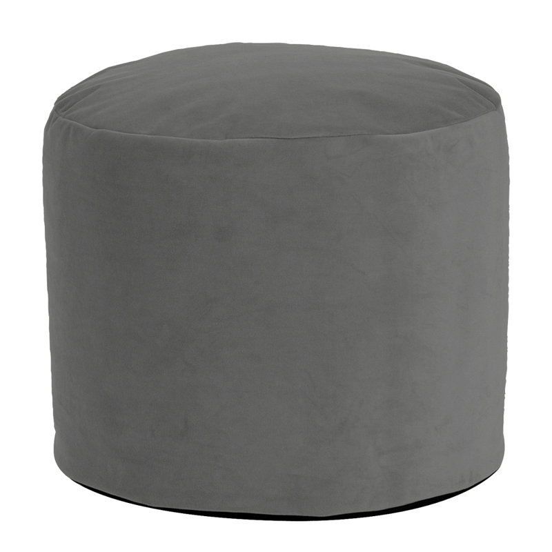 Upholstered Pouf, Pewter