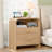 2 Drawers Nightstand Set, Mid Century Modern Bedside Table With Charging Station, 23.6'' Wide Wood End Table For Bedroom, Curved Profile Design, Oak (Set Of 2)-2132676476-2147211484
