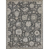 Museum Oriental Area Rug in Midnight Charcoal