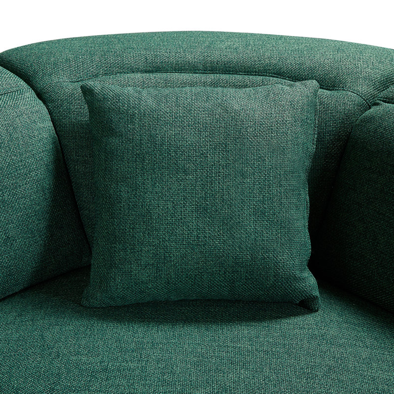 Canapé modulaire rembourré avec méridienne l 113,38 po Caiceo, Coton vert