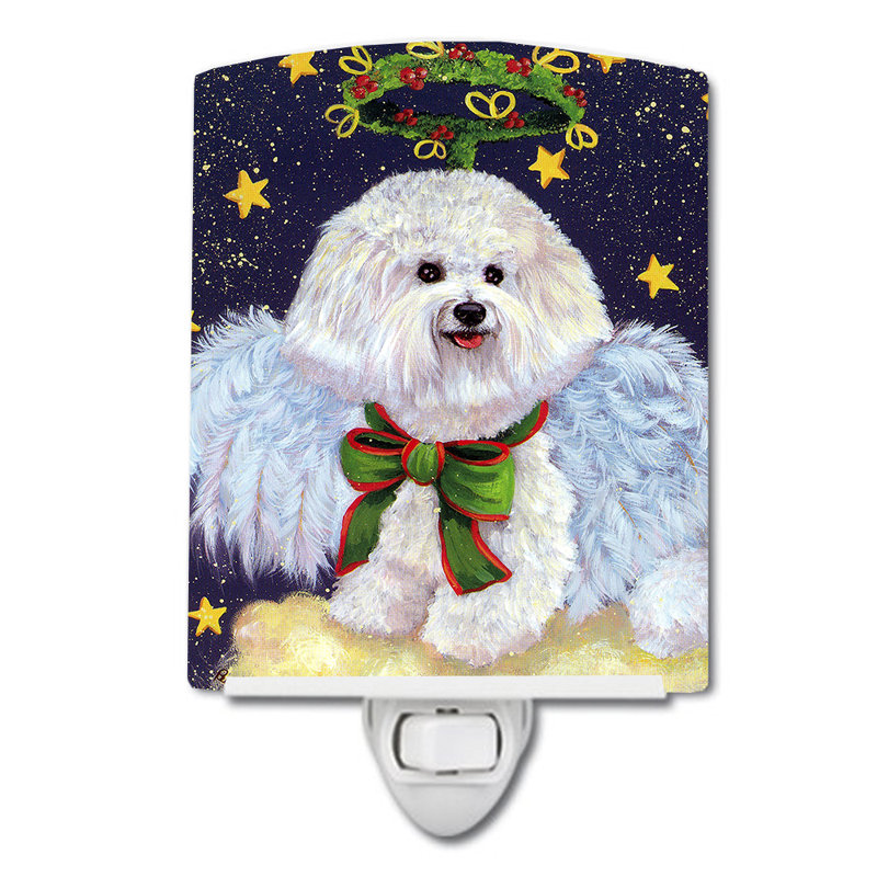 Boxer Let's Play Christmas Ceramic Night Light, Bichon Frise Angel