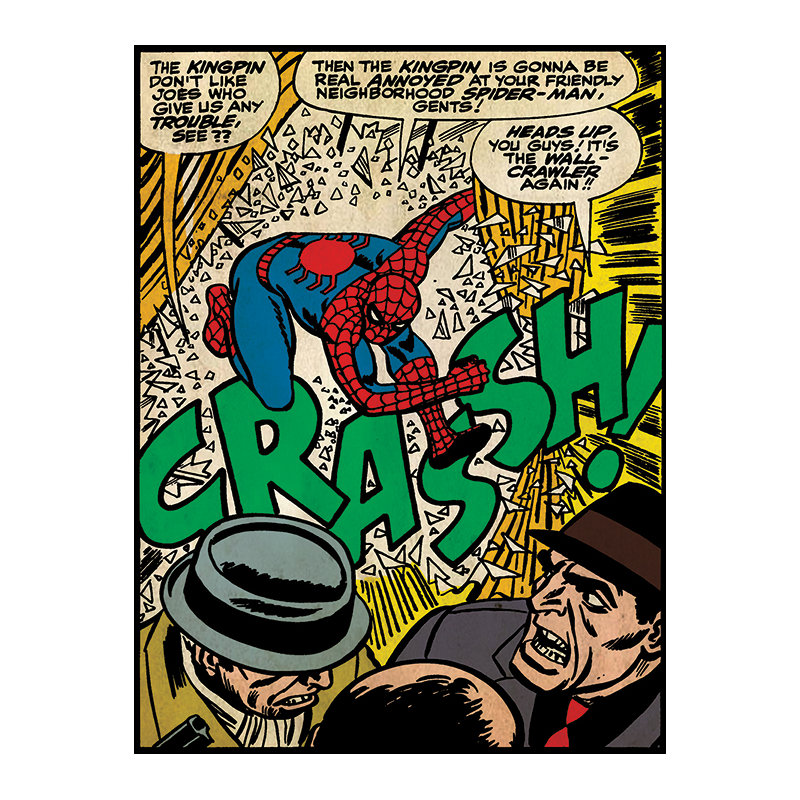 Spider-Man Crash Graphic Art Print on Canvas