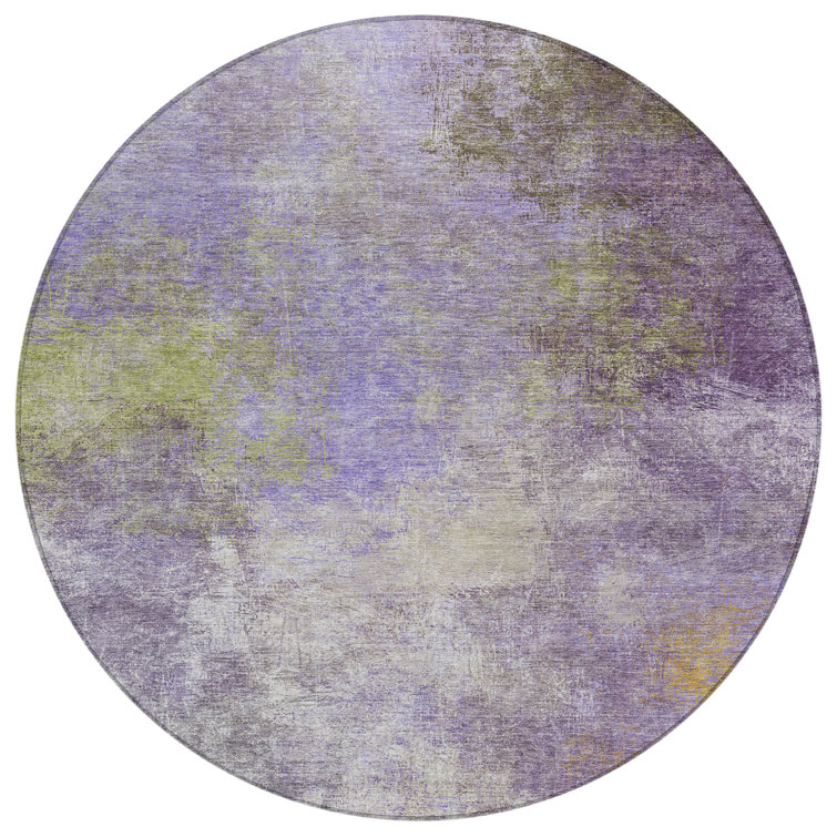 Machine Washable Indoor/Outdoor Xhevrie Purple Rug
