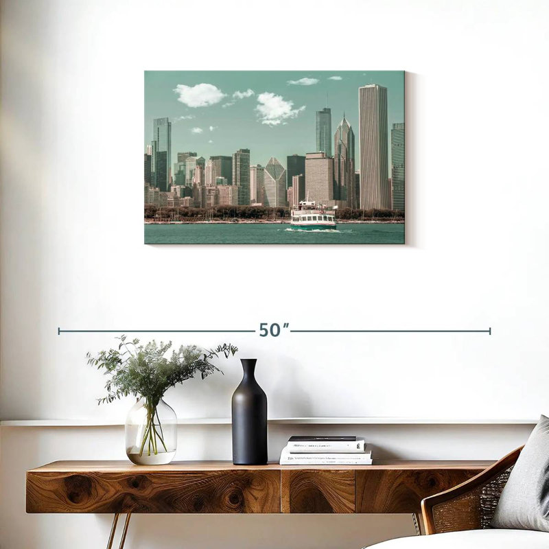 Style rétro Sirci Chicago Skyline, H 20 po x l 30 po