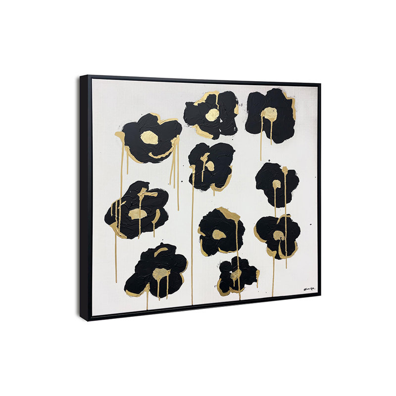 Gilded Camellias, 31" H x 31" W