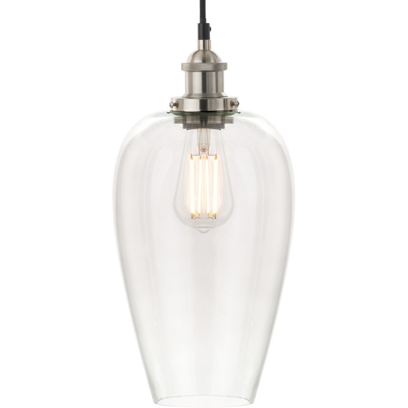 Clio 1 - Light Silver Single Pendant, Clear