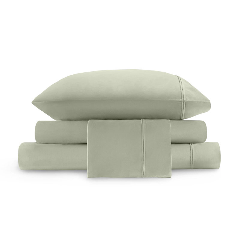 Premium Sateen Sheets And Sheet Sets, 100% Egyptian Cotton, Cal King, Sage Green