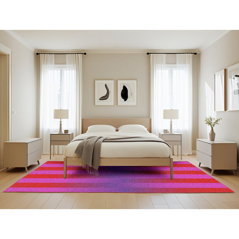 Rose abstrait/Tapis décoratif rouge, Rectangle 5 pi x 8 pi