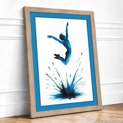 Leap Into Blue Modern - Framed Print