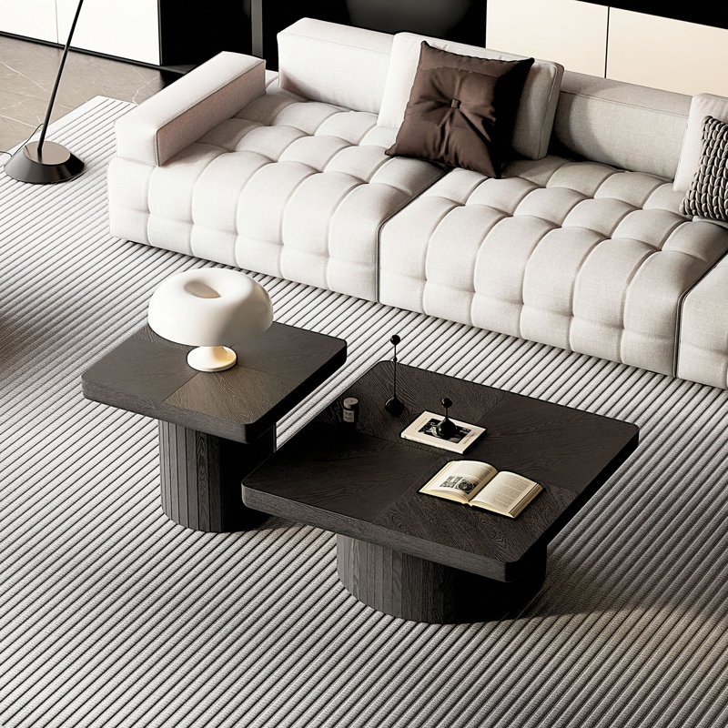 Ensemble de tables gigognes Modern Wood, Noir