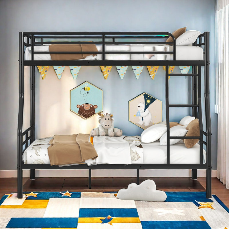 Lit superposé au-dessus de très grand lit double Amandalynn pour enfants, Argent