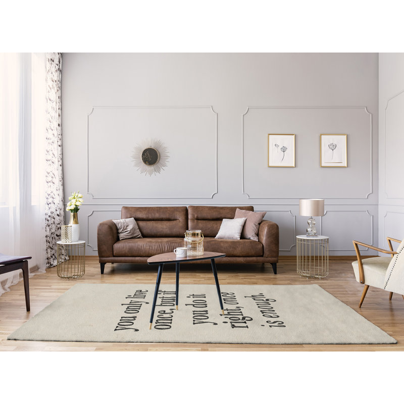 Tapis en chenille de polyester Quotes, Rectangle 9 pi x 12 pi
