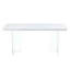 Modern minimalist white dining table, striped MDF tabletop-111697935