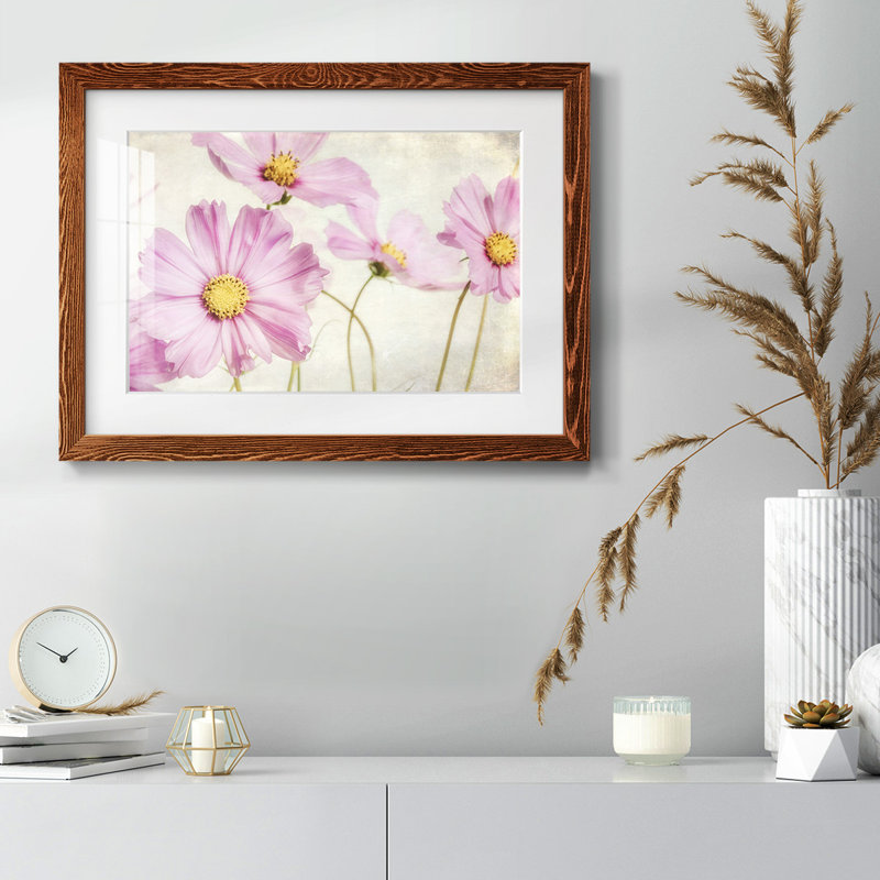 «Pink Cosmos I» - reproduction d'un seul cadre photo, Érable, H 18 po x l 26 po