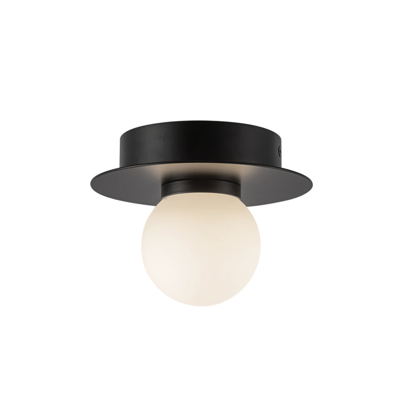 Elixir Flush Mount, Black/White, Black, 4.38" H x 6" W x 6" W
