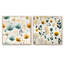 Ensemble de 2 collages carrés botaniques à motif floral minimaliste vert et jaune-582201766-582201761