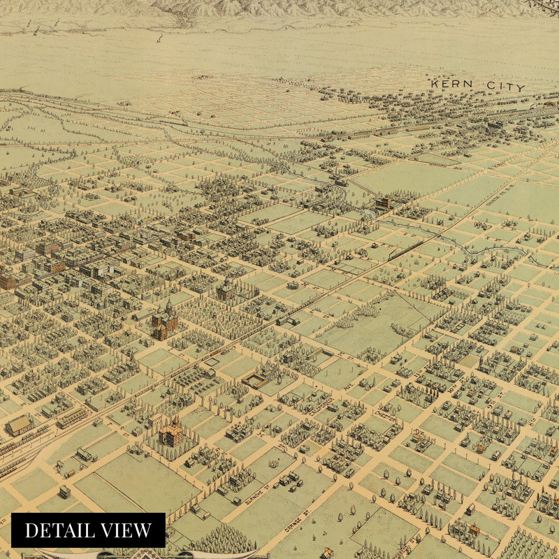«1901 Bakersfield California», affiche sur papier, H 18 po x l 24 po x P 0,01 po