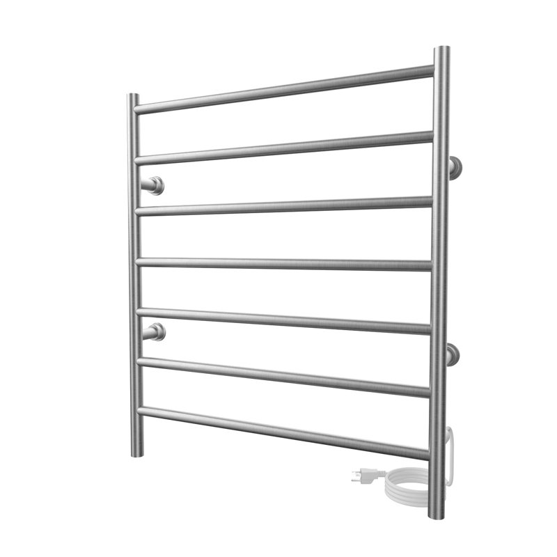Chauffe-serviettes électrique mural 24 po x 27 po Kontour Linear - nickel brossé, à brancher , Nickel brossé, À brancher