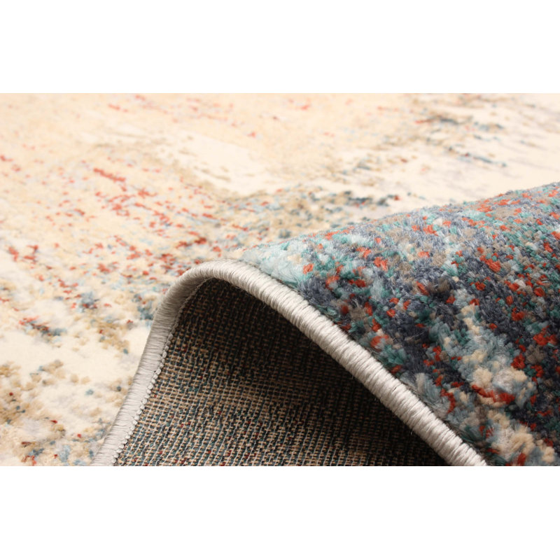 Tapis bleu sarcelle Kunta, Rectangle de 5 pi x 8 pi